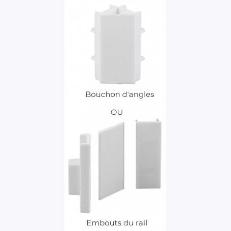 Jeux de 2 bouchons OU 1 raccord d'angle (CliprailMAX)